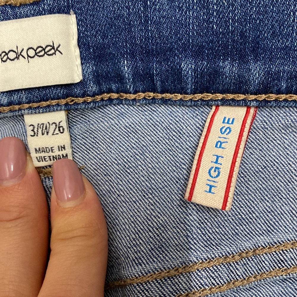 High Rise Rough Hem Jeans - Picture 4 of 5